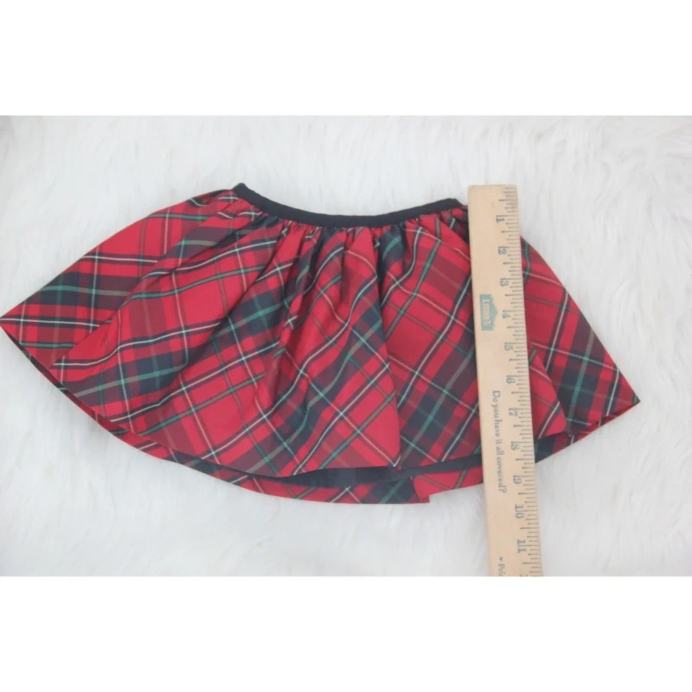 Ralph Lauren Baby Girls Tafetta Skirt Size 12 Months Holiday Red Plaid Lined #13